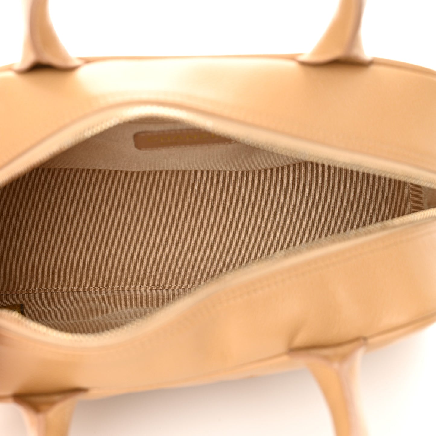Caviar Quilted Small Bowler Beige