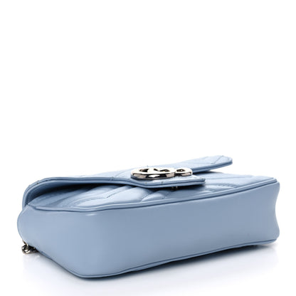 Gucci Calfskin Matelasse Super Mini GG Marmont Shoulder Bag Porcelain Light Blue 4 of 12