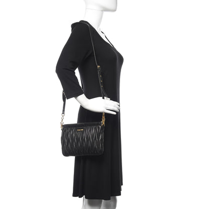 Miu Miu Nappa Matelasse Crossbody Clutch Black 2 of 9