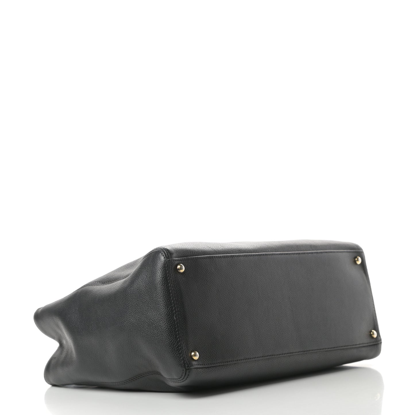 Calfskin Cerf Executive Shopper Tote Black