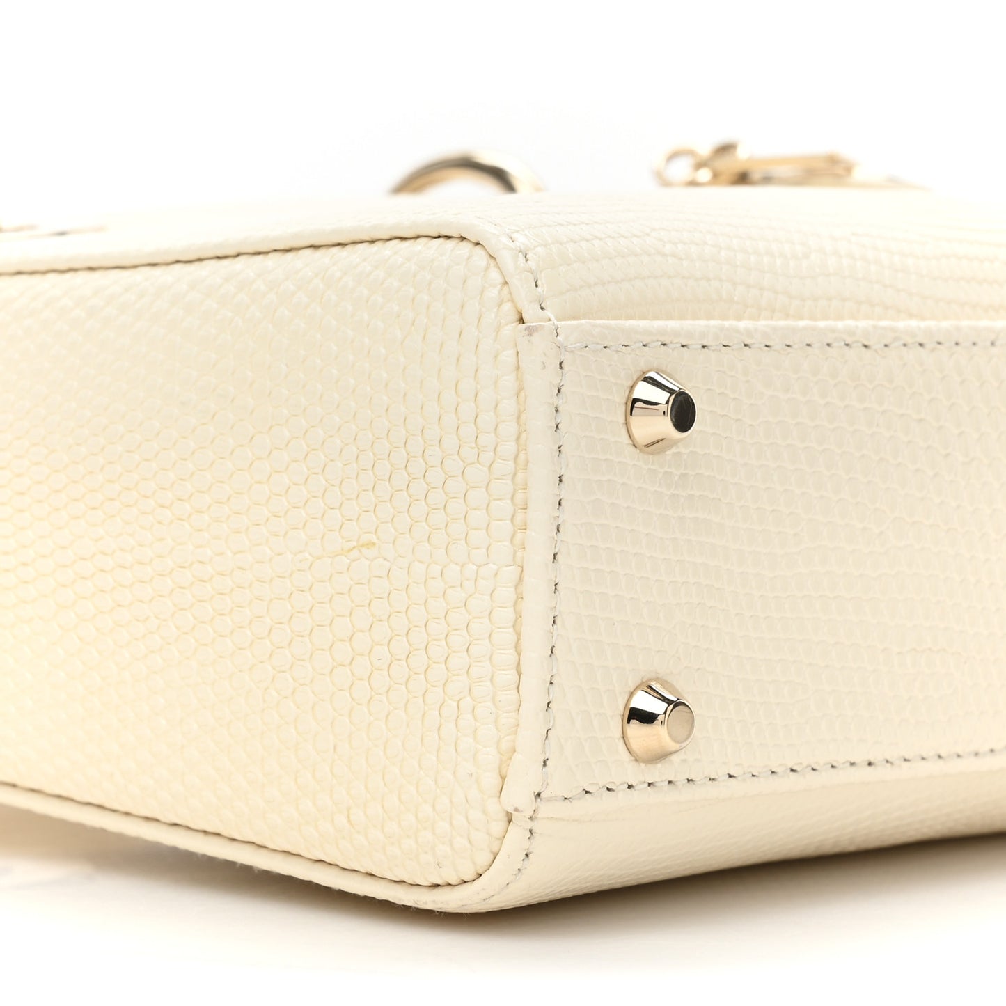 Lizard Mini Lady Dior White