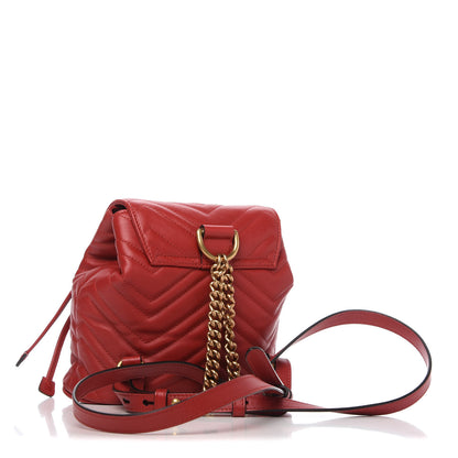 Gucci Calfskin Matelasse GG Marmont Flap Backpack Hibiscus Red 3 of 10
