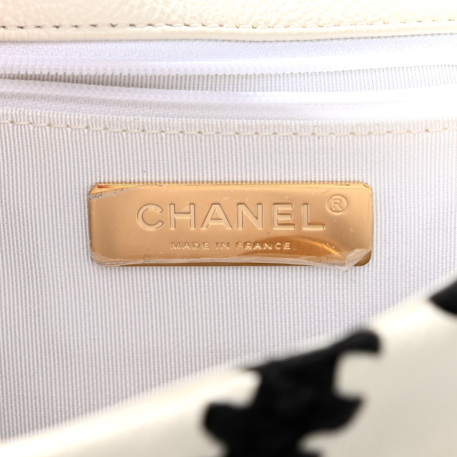 Chanel Calfskin Crochet Medium Chanel 19 Flap White Black 6 of 9