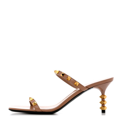 Valentino Garavani Calfskin Rockstud 50mm Slide Sandals 36.5 Rose Cannelle 1 of 8