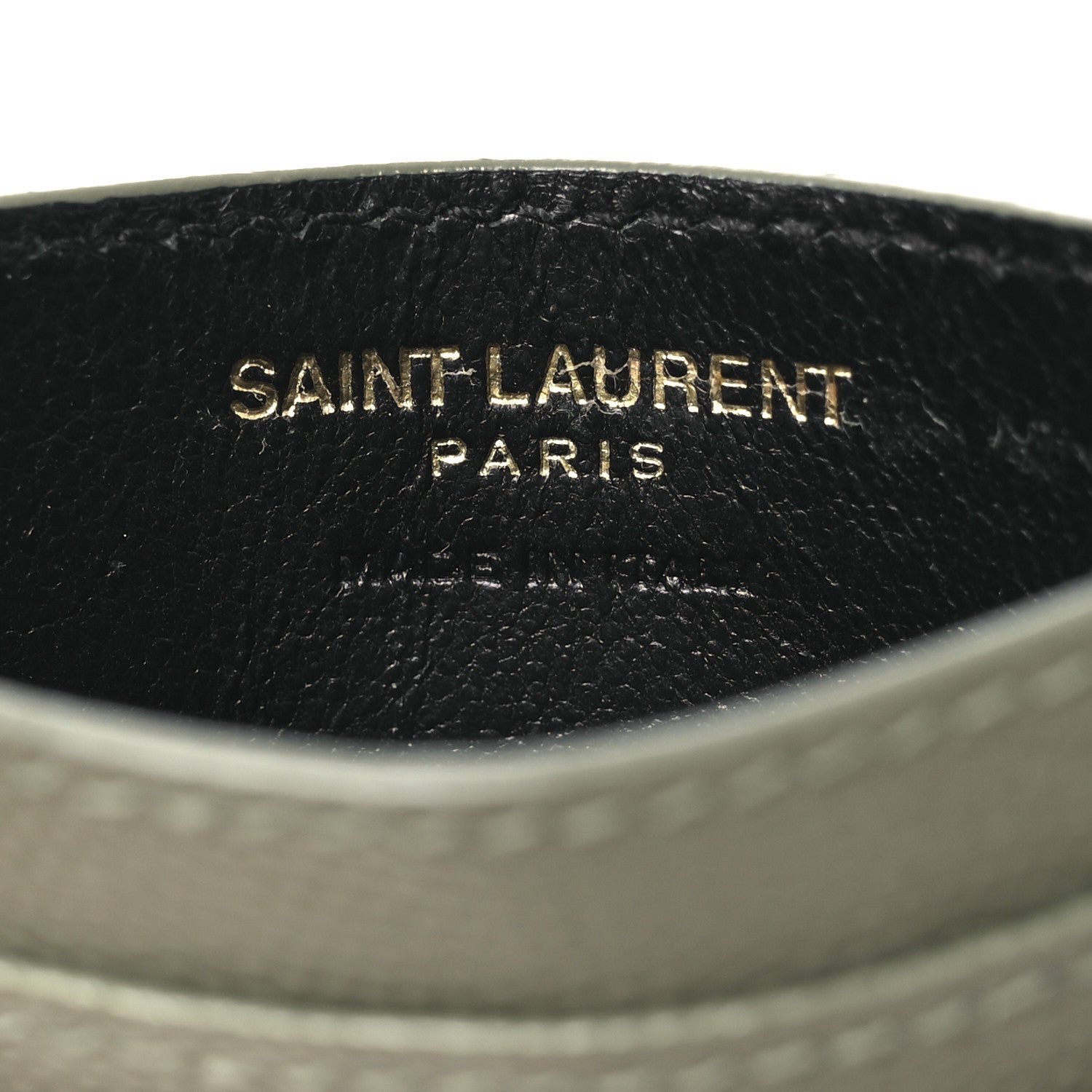 Saint Laurent Grain De Poudre Matelasse Chevron Monogram Credit Card Case Light Sage 6 of 9