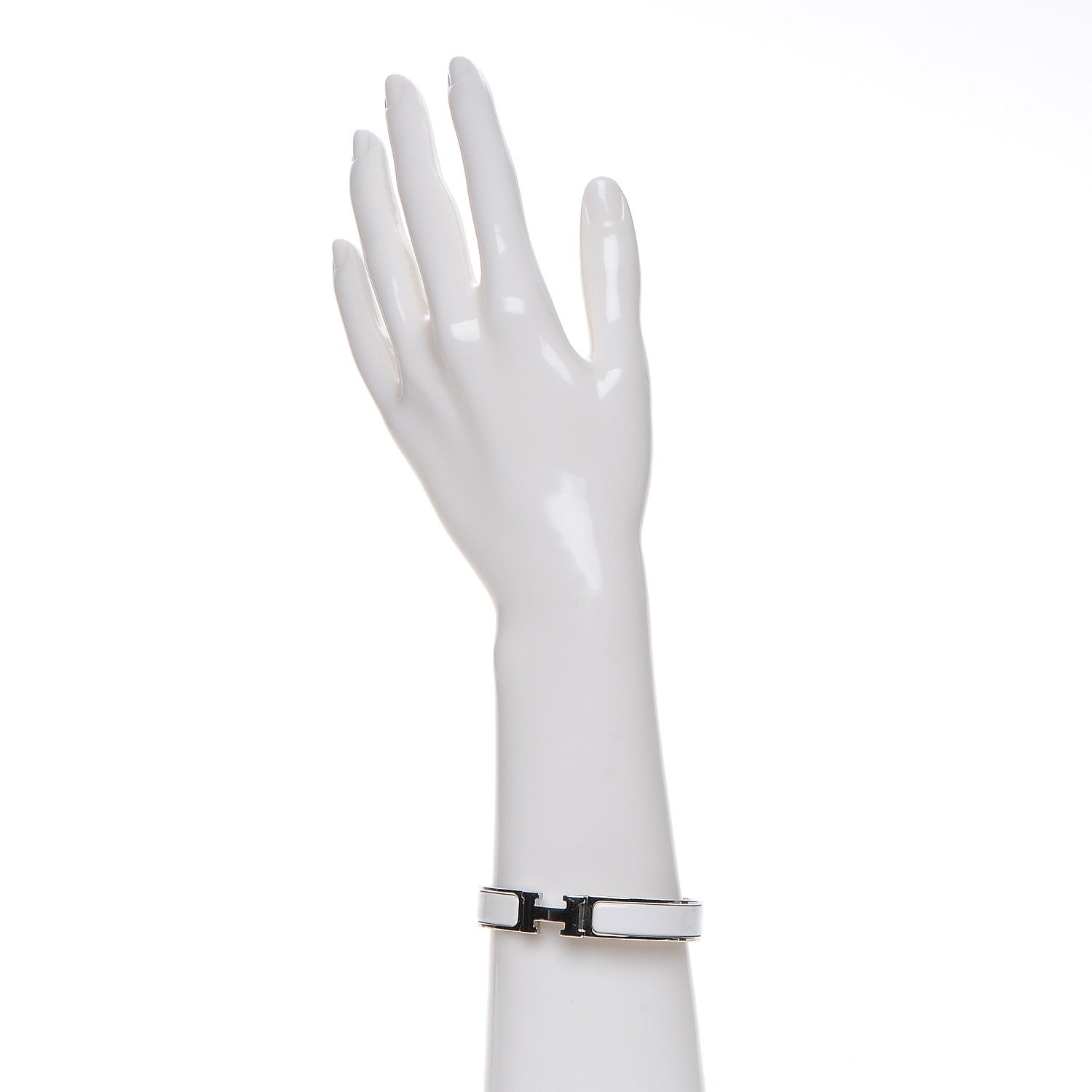 Hermes Enamel Narrow Clic Clac H Bracelet GM White 2 of 5
