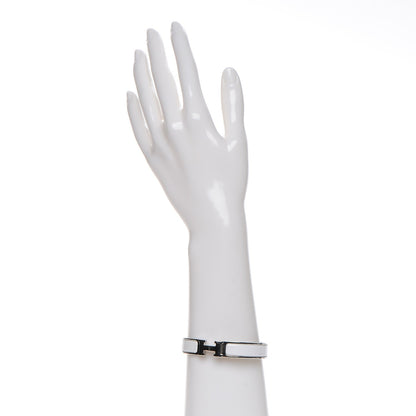 Hermes Enamel Narrow Clic Clac H Bracelet GM White 2 of 5
