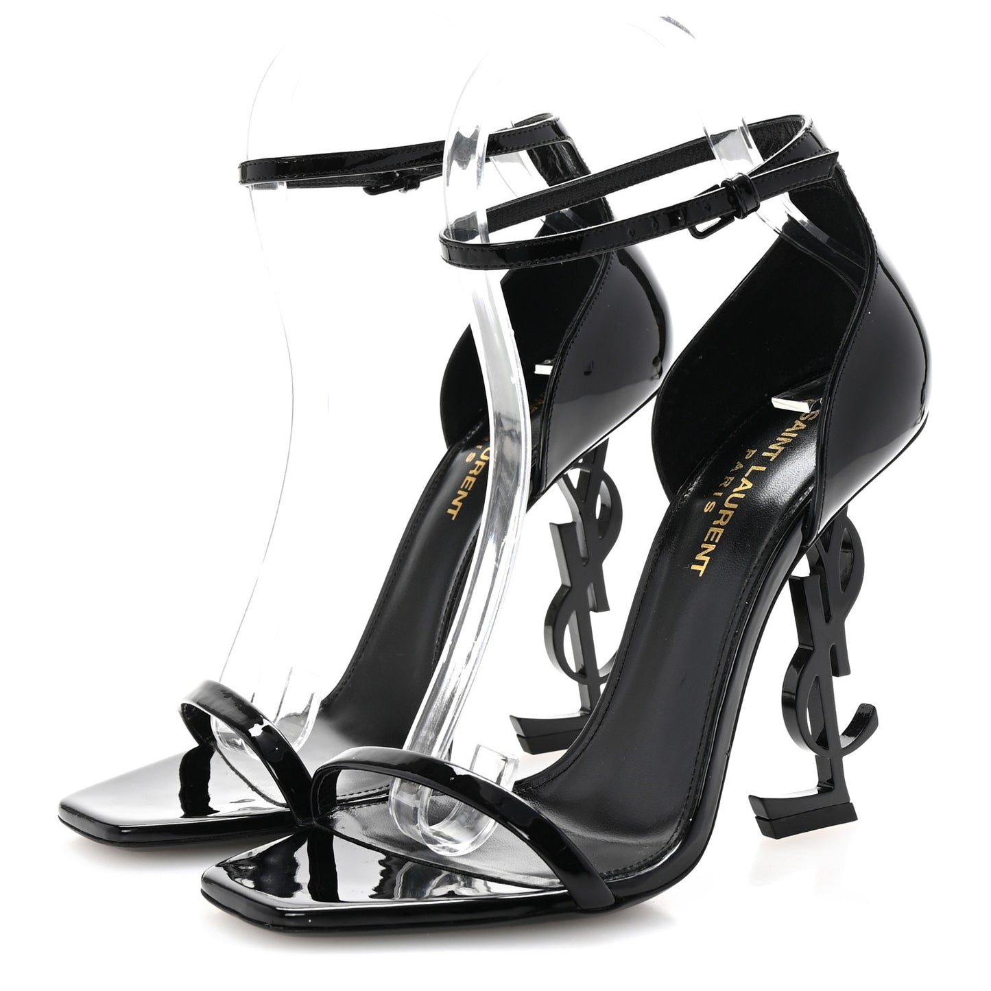 Patent Calfskin Opyum 110 Sandals 37 Black