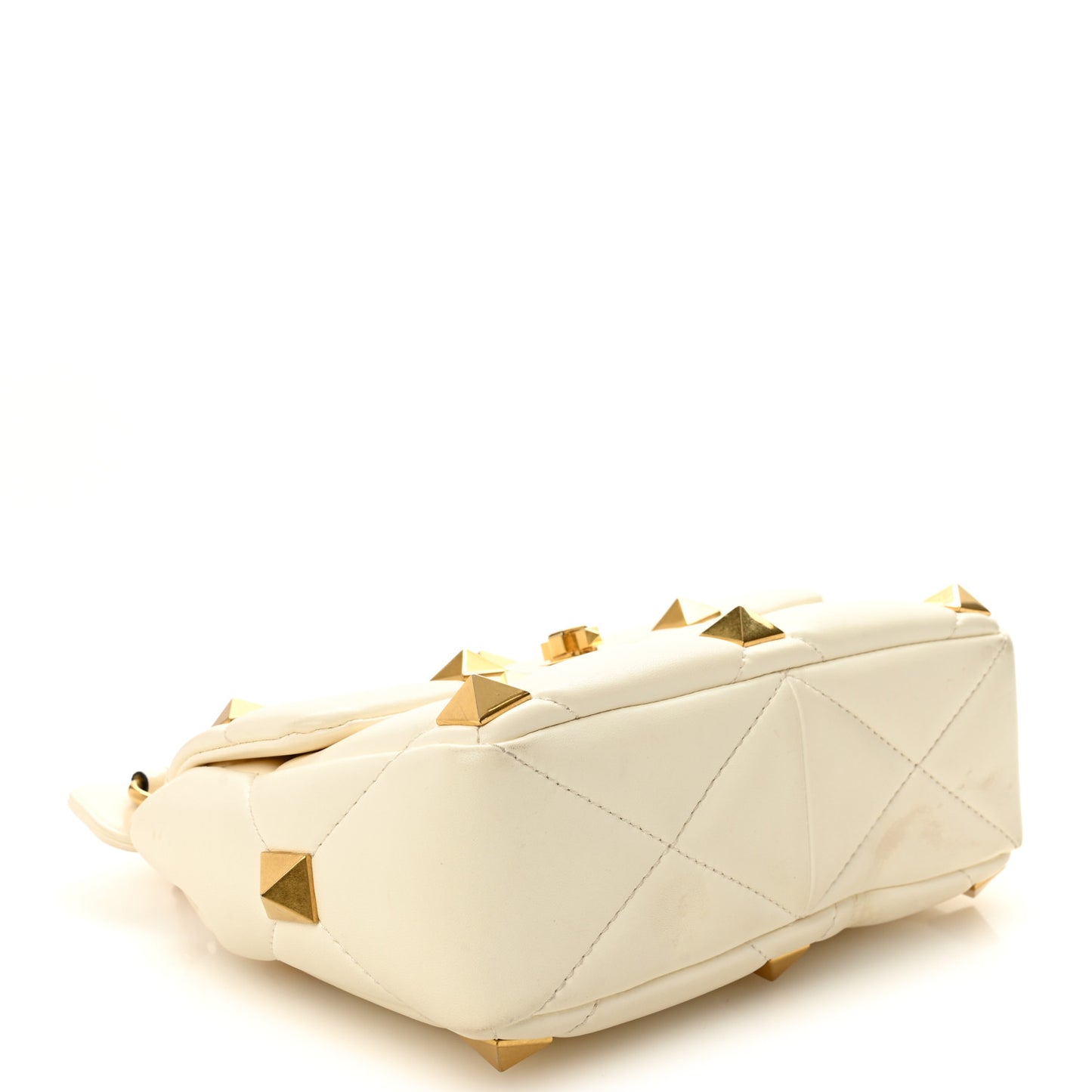 Nappa Medium Roman Stud Shoulder Bag Ivory