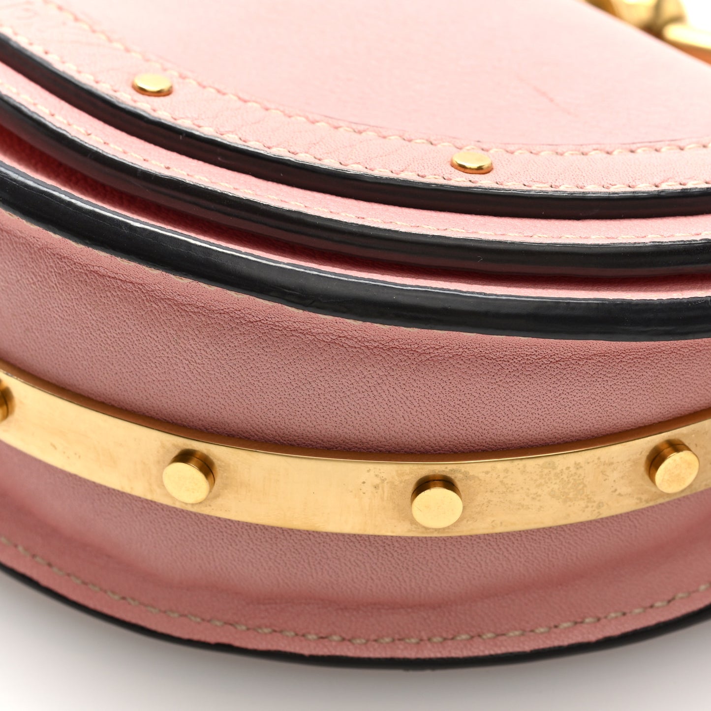 Calfskin Small Nile Bracelet Minaudiere Bag Washed Pink