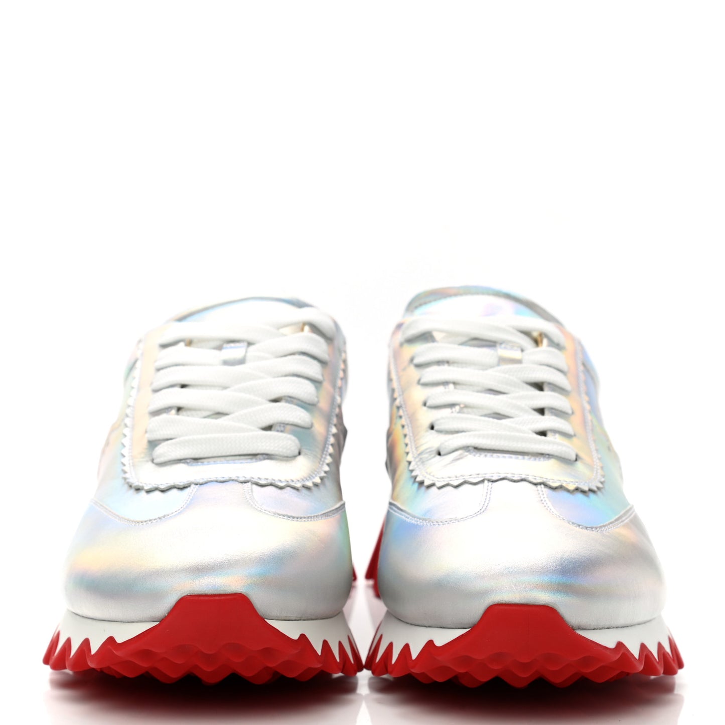 Laser Reflective Calfskin Mens Loubishark Sneakers 43 Laser White