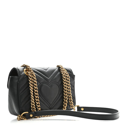 Gucci Calfskin Matelasse Mini GG Marmont Shoulder Bag Black 3 of 10
