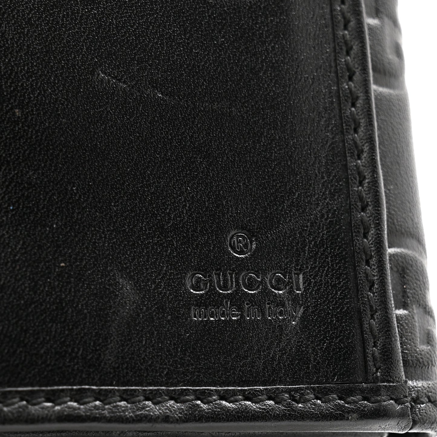 Guccissima Margaux Calfskin Metal Bar Continental Flap Wallet Black