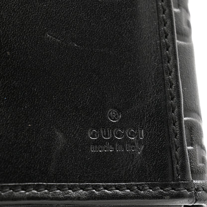 Gucci Guccissima Margaux Calfskin Metal Bar Continental Flap Wallet Black 6 of 9