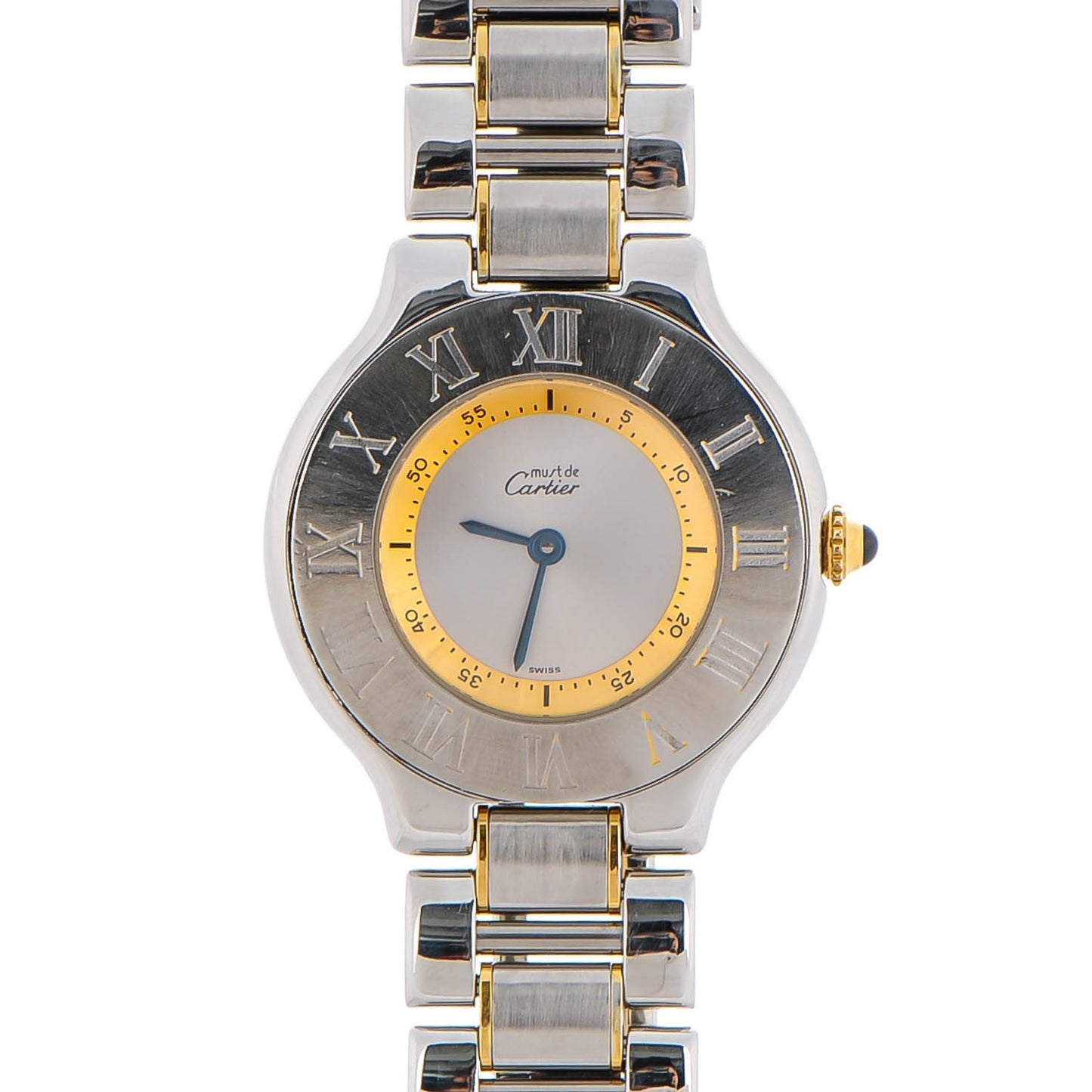 Stainless Steel 18K Yellow Gold 31mm Must De 21 Quartz Watch