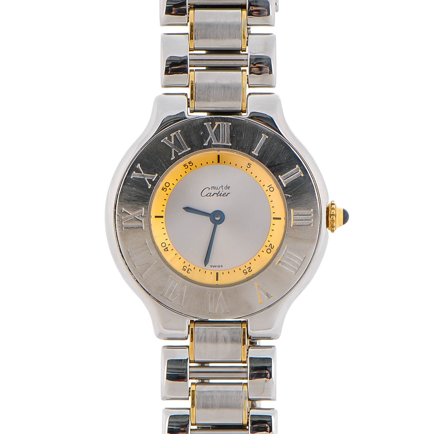 Cartier Stainless Steel 18K Yellow Gold 31mm Must De 21 Quartz Watch 1 of 7