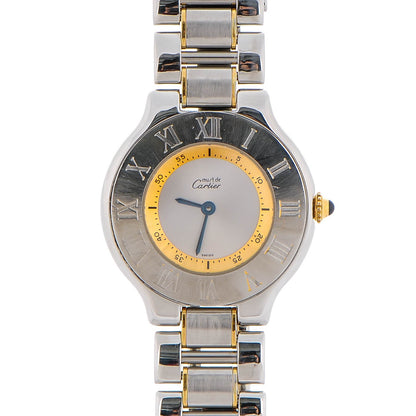 Cartier Stainless Steel 18K Yellow Gold 31mm Must De 21 Quartz Watch 1 of 7