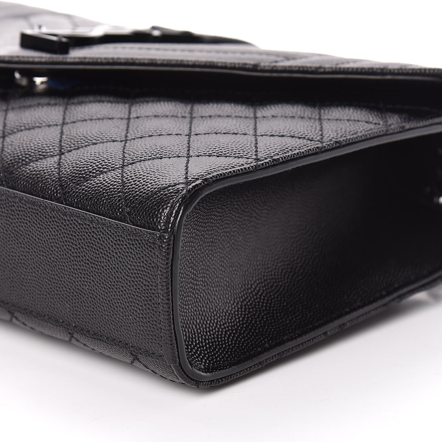 Grain De Poudre Textured Mixed Matelasse Triquilt Medium Monogram Satchel Black