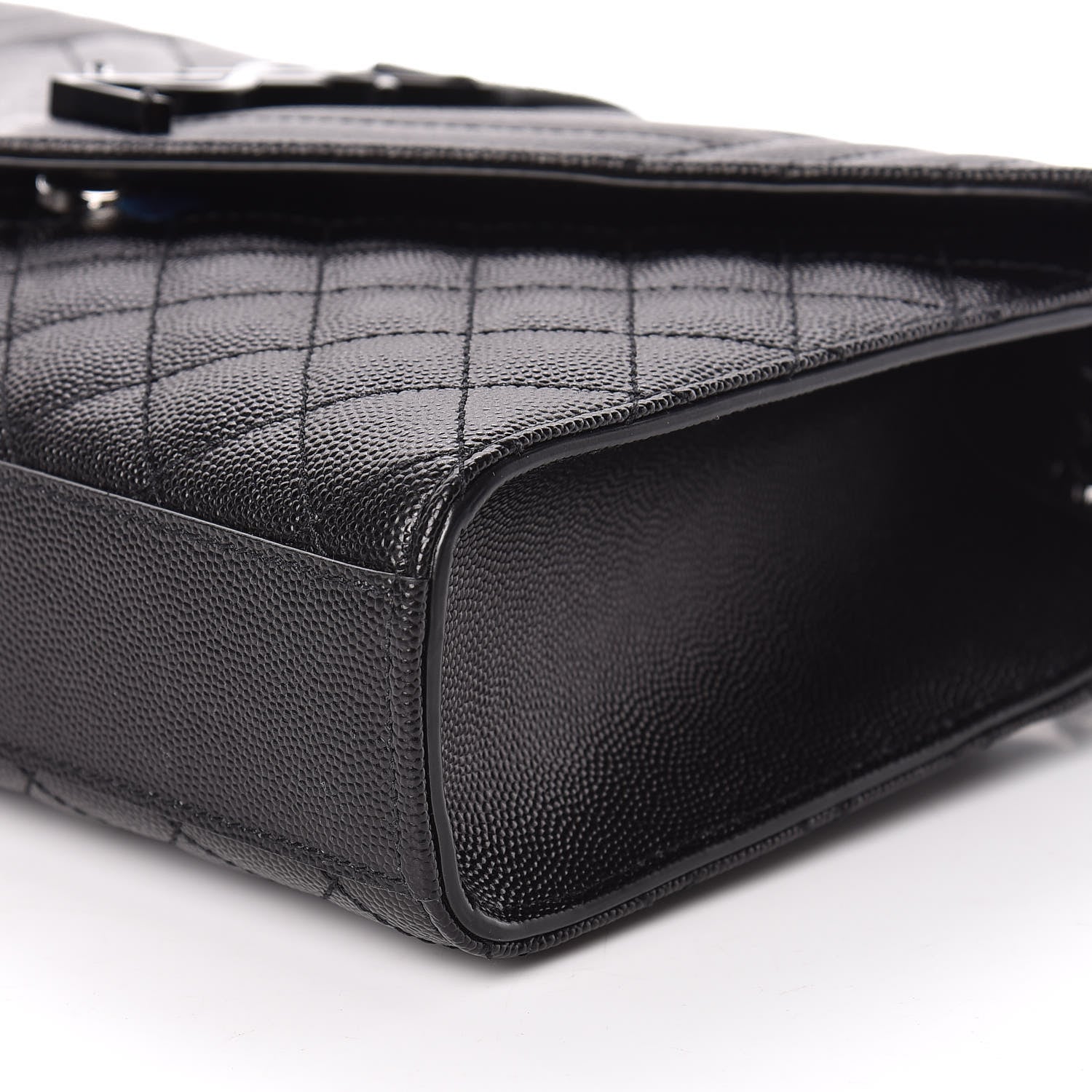 Saint Laurent Grain De Poudre Textured Mixed Matelasse Triquilt Medium Monogram Satchel Black 11 of 11