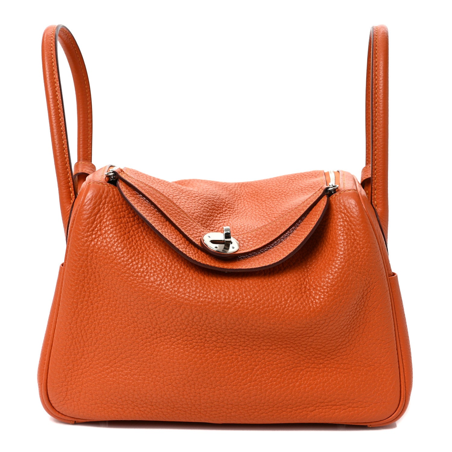 Hermes Taurillon Clemence Lindy 26 Orange 1 of 10