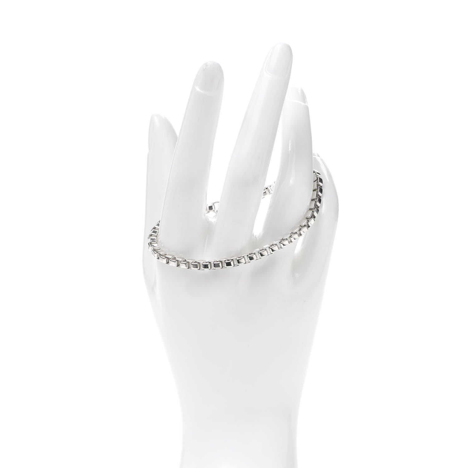 Tiffany Sterling Silver 4mm Venetian Link Bracelet 2 of 8