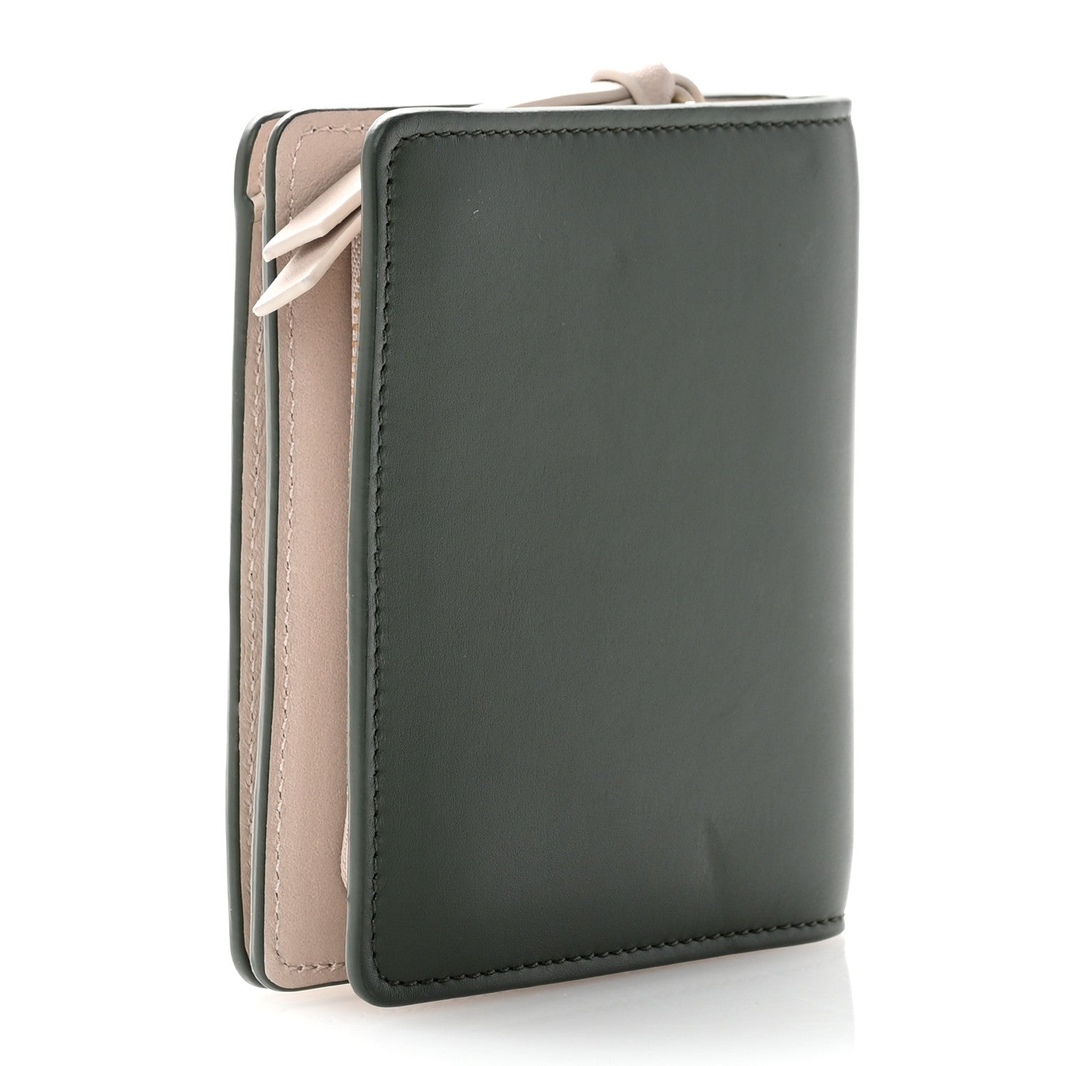Loewe X SUNA FUJITA Satin Calfskin Panda Compact Zip Wallet Bottle Green 3 of 10