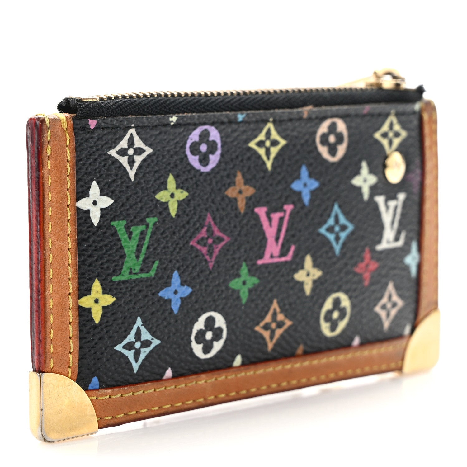 Louis Vuitton Monogram Multicolor Key Pouch Black 3 of 9