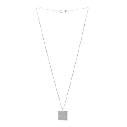 Gucci Sterling Silver Trademark Logo Square Pendant Necklace 3 of 5