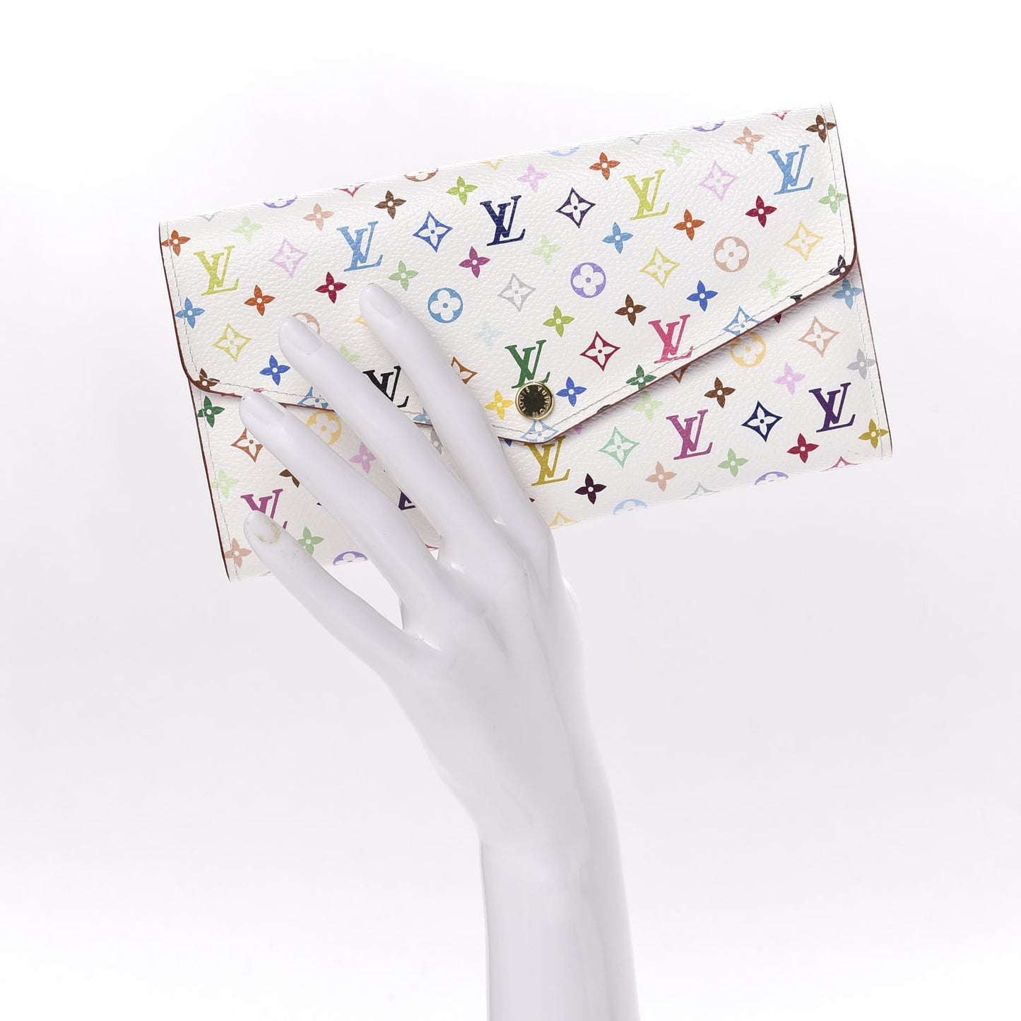 Multicolor Sarah Wallet NM White Litchi