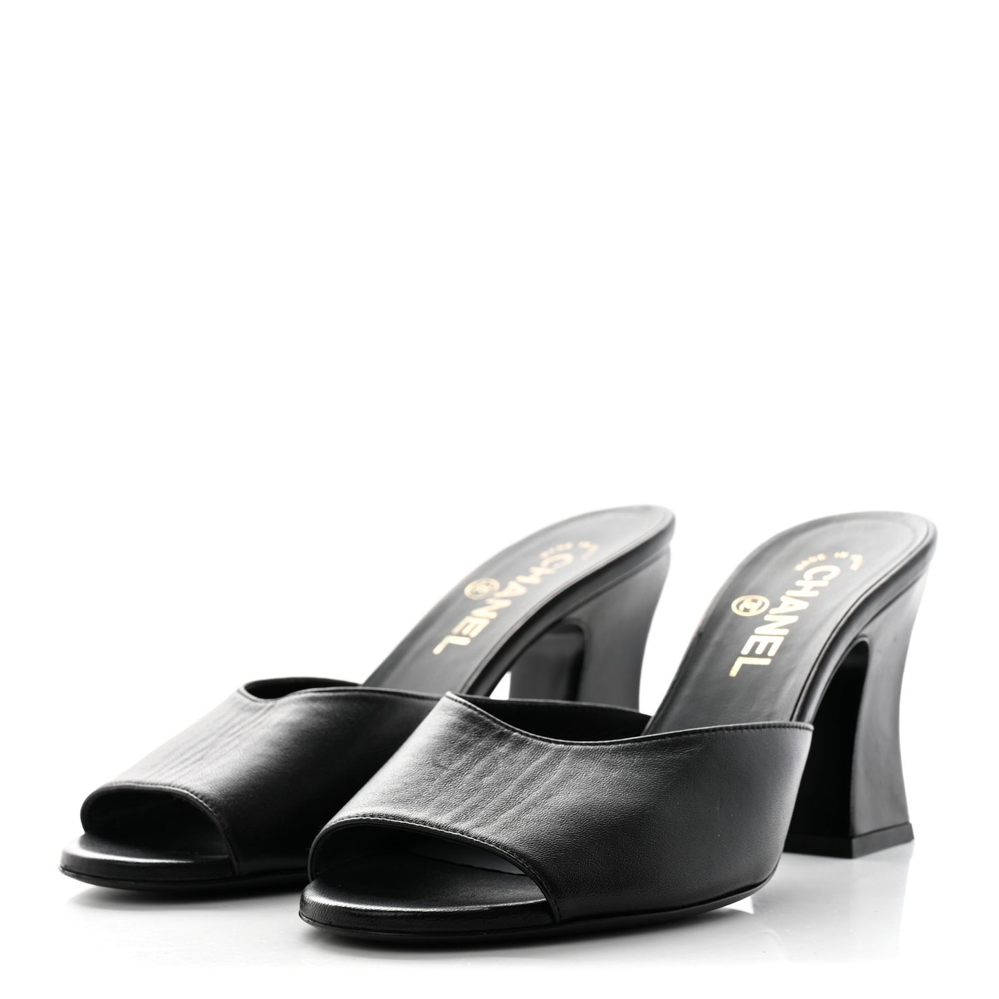 Lambskin CC Chain Mules 38.5 Black