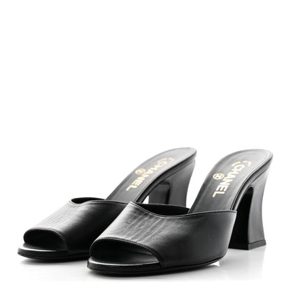 Chanel Lambskin CC Chain Mules 38.5 Black 3 of 9