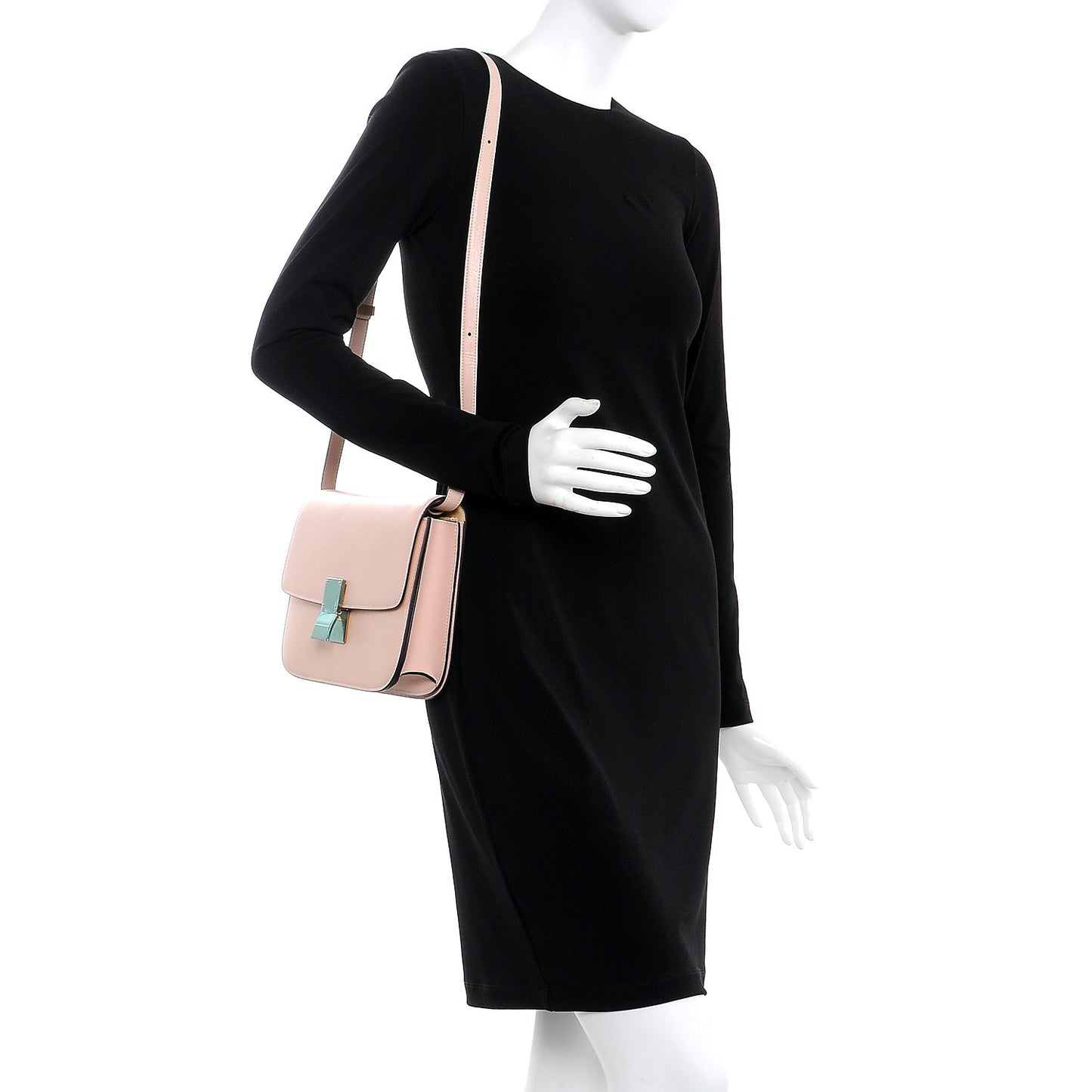 Shiny Goatskin Medium Classic Box Flap Bag Blush