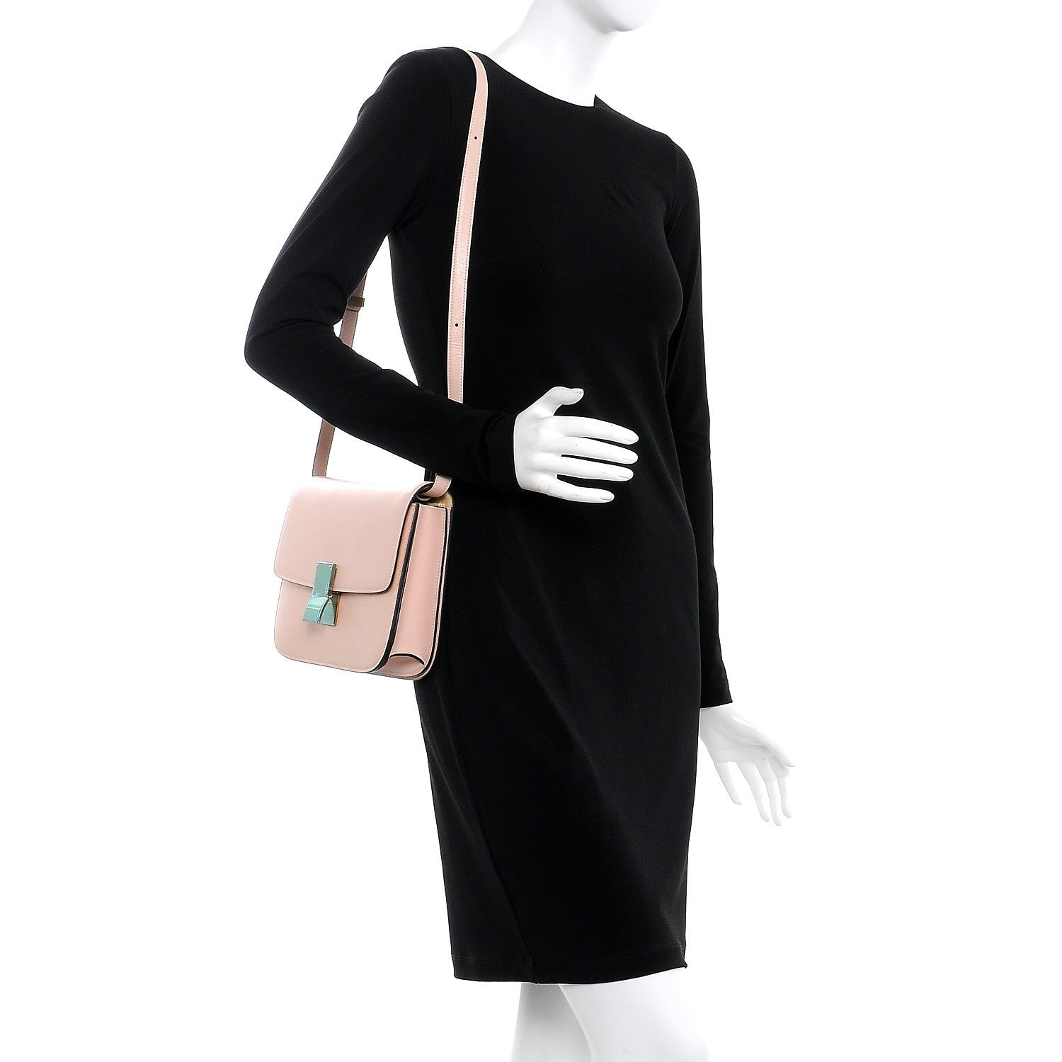 Celine Shiny Goatskin Medium Classic Box Flap Bag Blush 2 of 8
