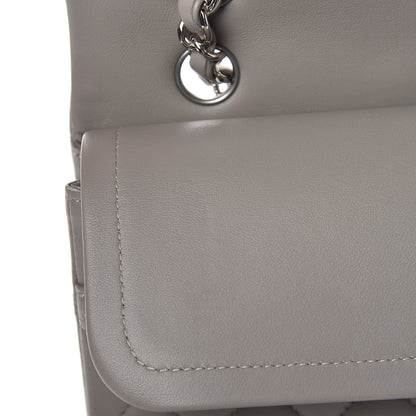 Chanel Lambskin Quilted Medium Double Flap Grey 19 of 21