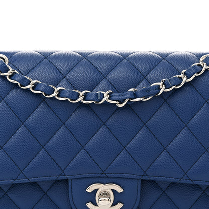 Chanel Caviar Quilted Medium Double Flap Blue 8 of 10