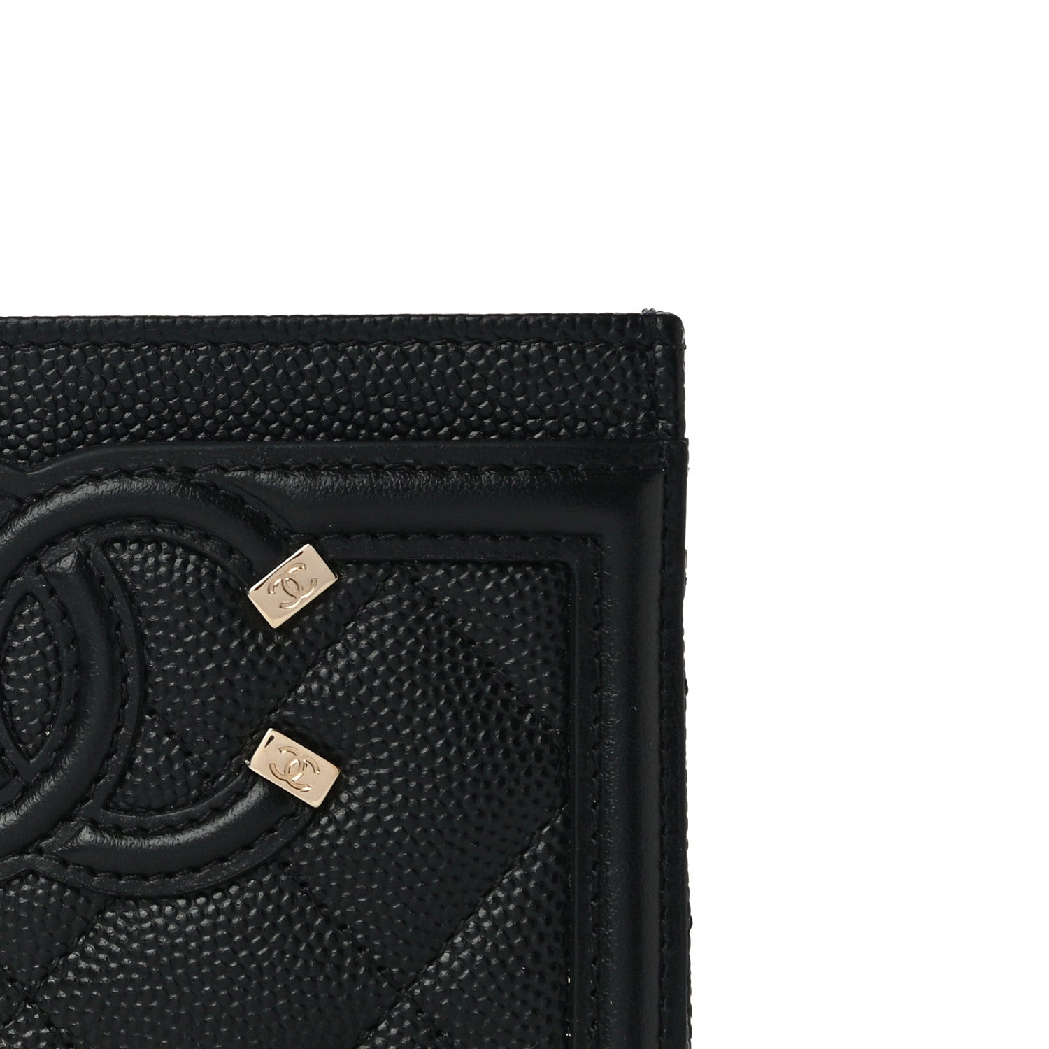 Chanel Caviar Quilted Filigree Card Holder Black 10 of 13