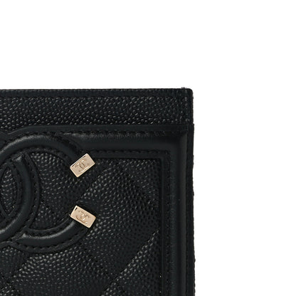 Chanel Caviar Quilted Filigree Card Holder Black 10 of 13