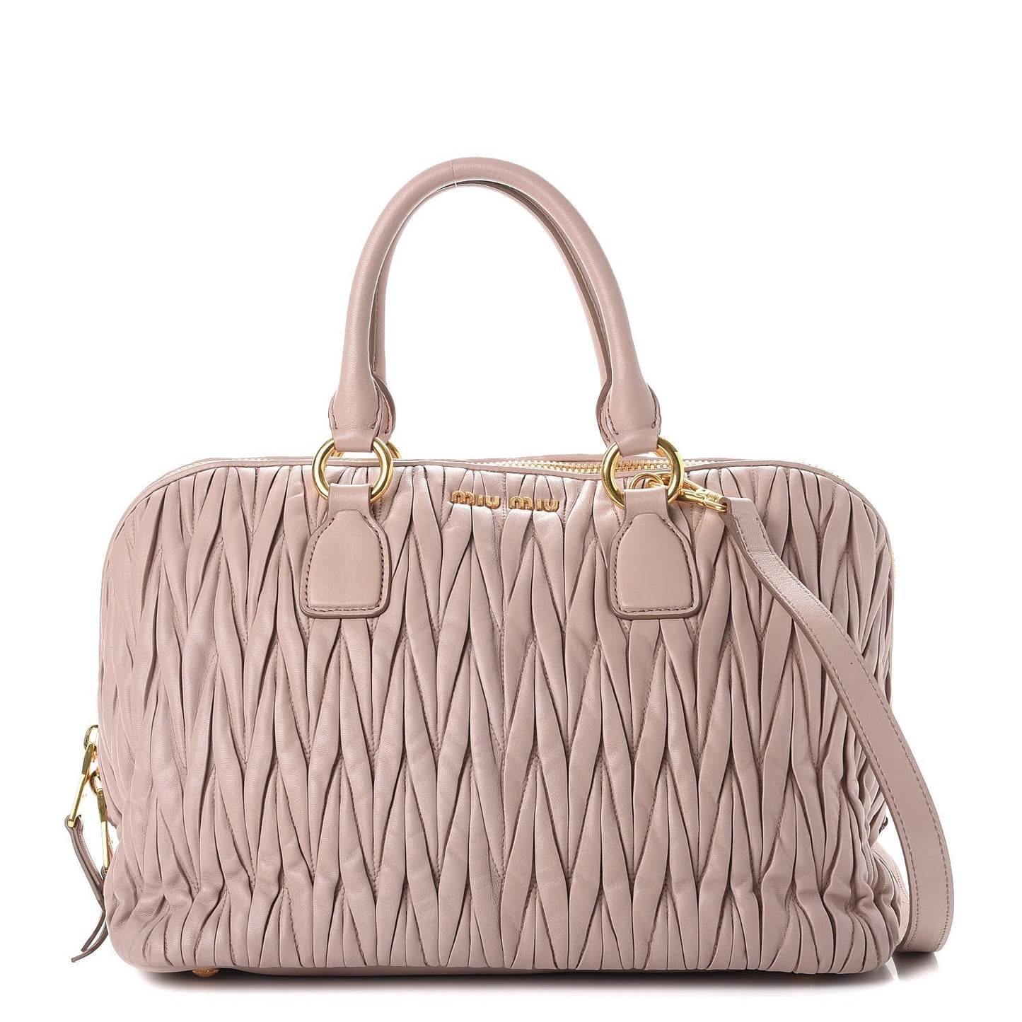 Nappa Matelasse Bauletto Top Handle Cammeo