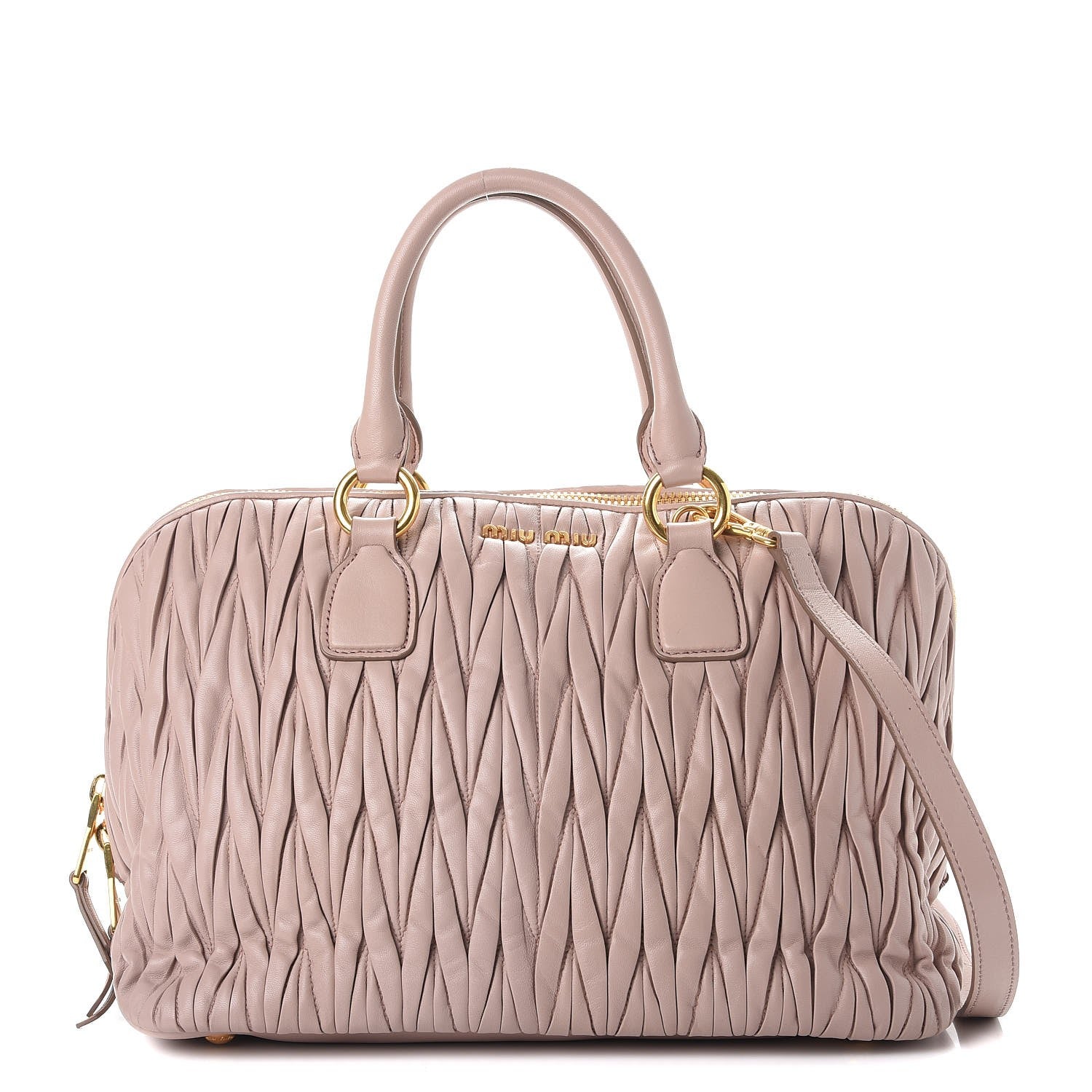 Miu Miu Nappa Matelasse Bauletto Top Handle Cammeo 1 of 9