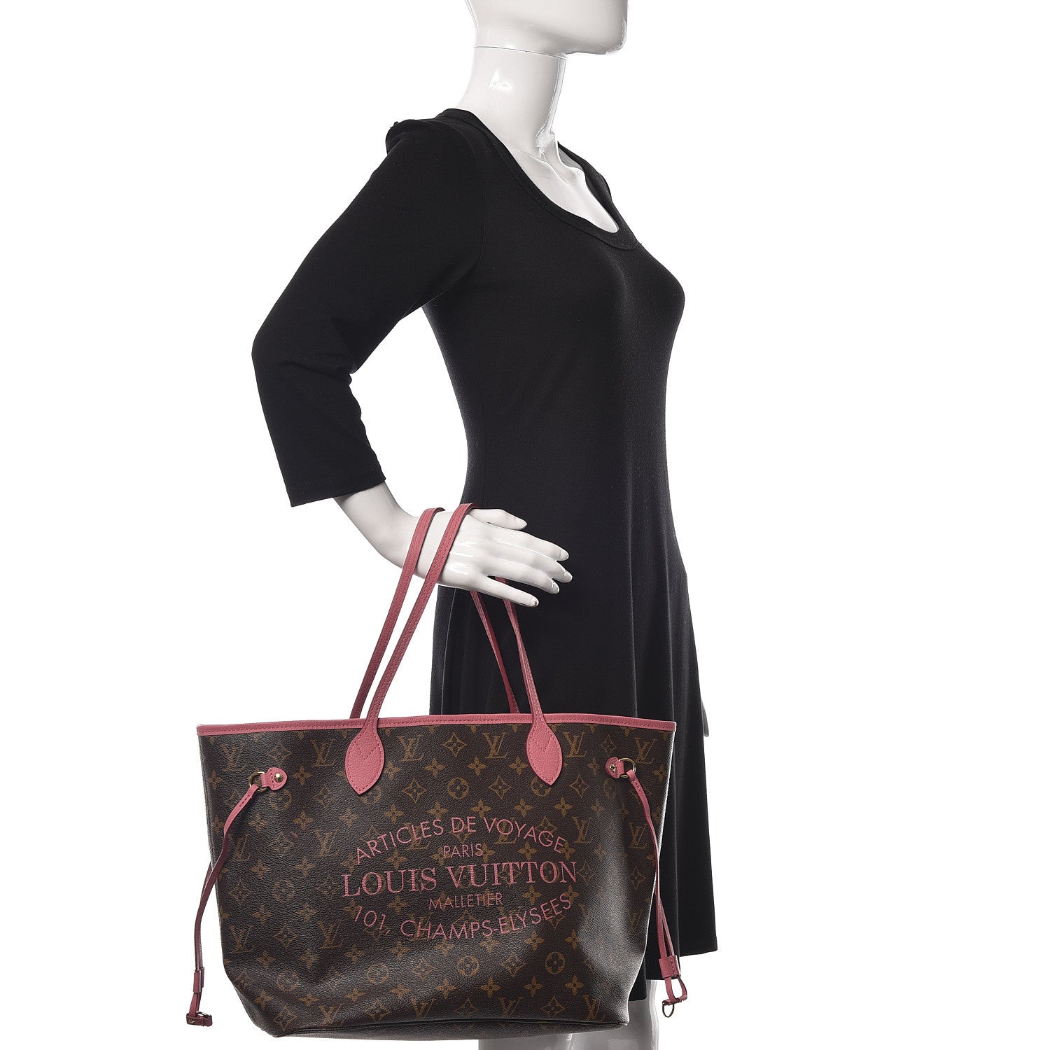 Louis Vuitton Monogram Articles de Voyage Ikat Neverfull MM Rose Velours 2 of 9