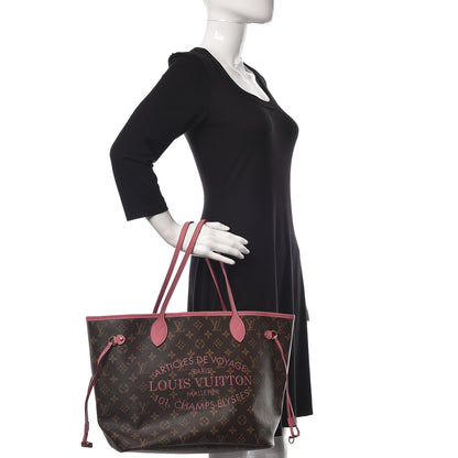 Louis Vuitton Monogram Articles de Voyage Ikat Neverfull MM Rose Velours 2 of 9