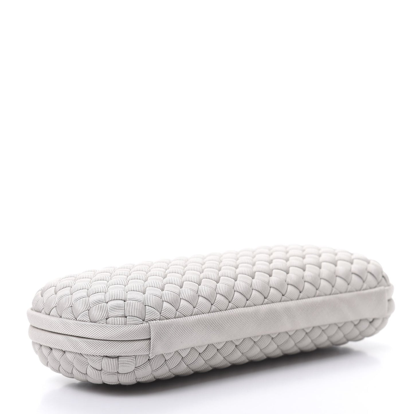 Satin Intreccio Impero Stretch Knot Clutch Grey