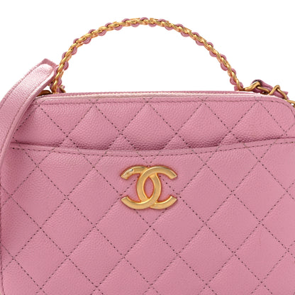Chanel Caviar Quilted Pick Me Up Small Vanity Case Dark Pink 9 of 12