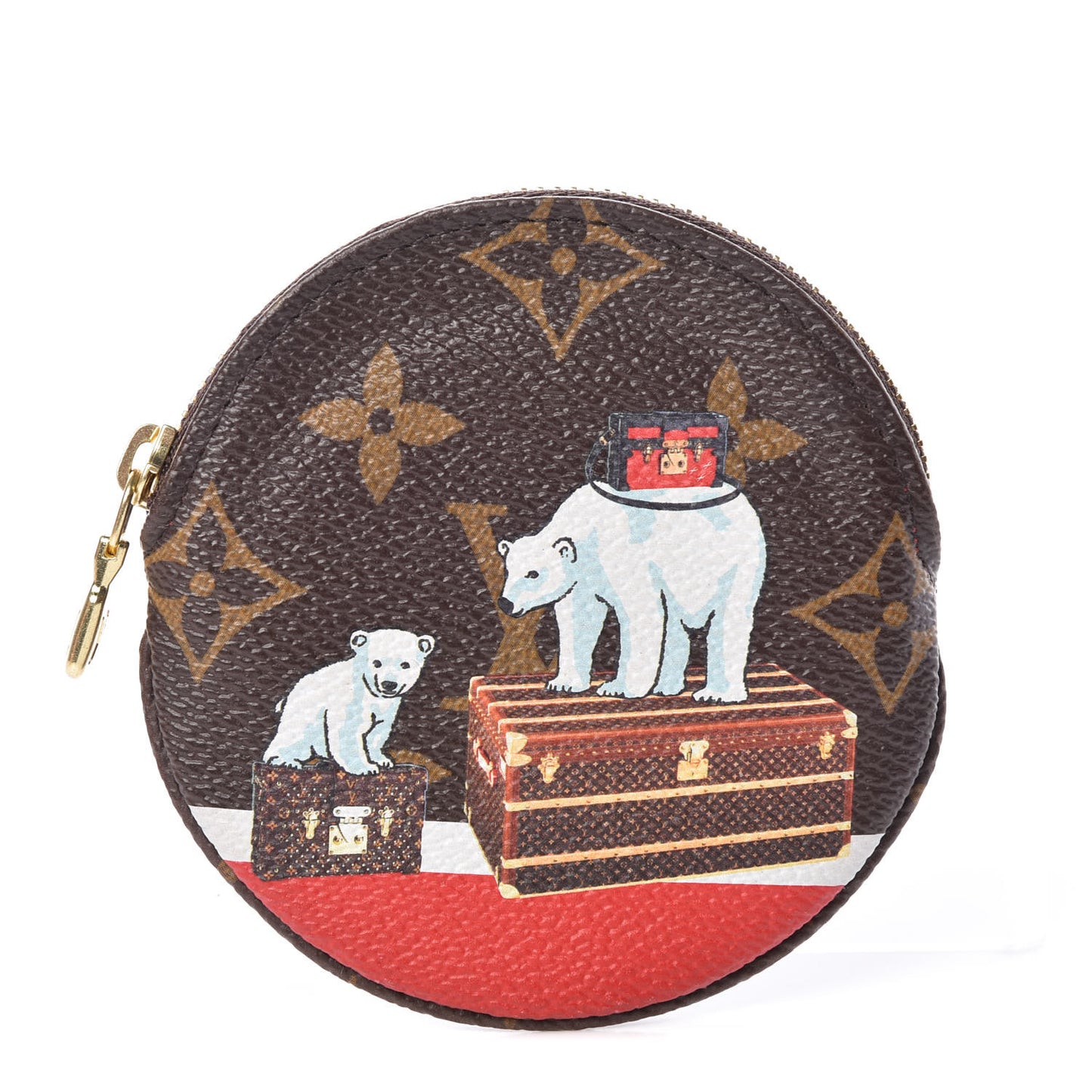 Monogram 2017 Christmas Animation Round Coin Purse