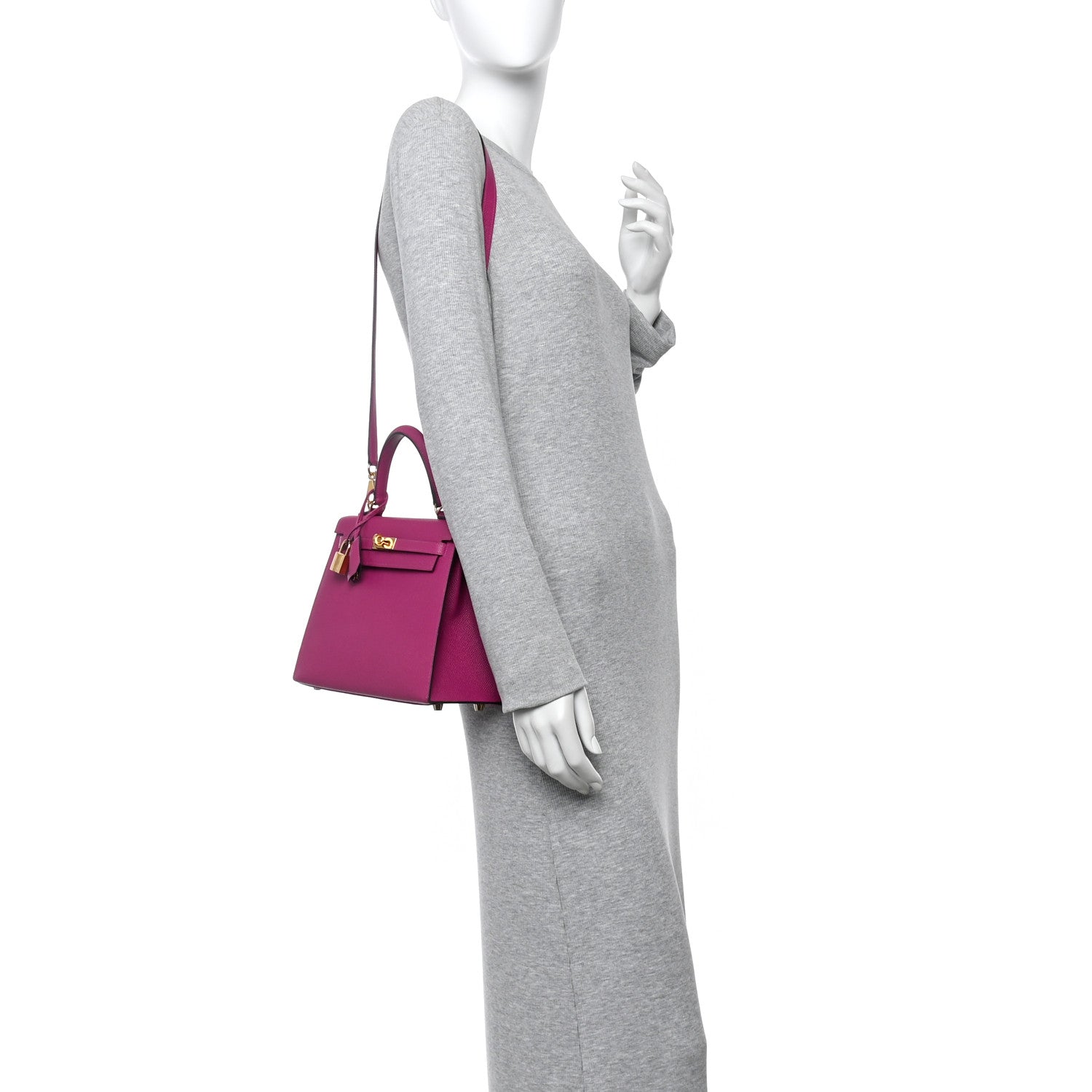 Hermes Epsom Horseshoe Kelly Sellier 25 Rose Pourpre Anemone 2 of 15