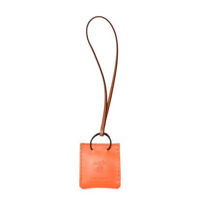 Hermes Milo Lambskin Swift Shopping Bag Charm Feu Gold 1 of 3