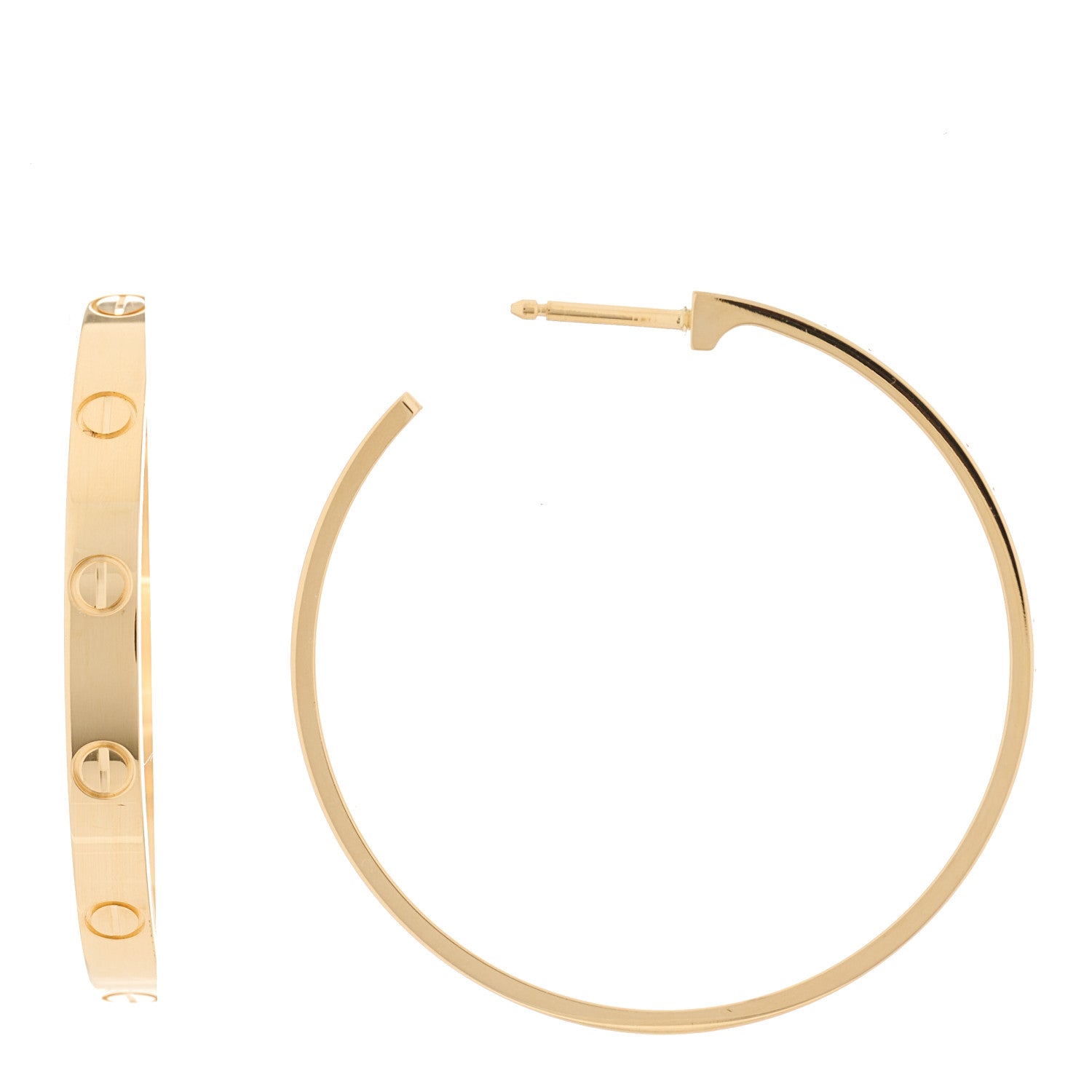Cartier 18K Yellow Gold Large LOVE Hoop Earrings 1 of 5