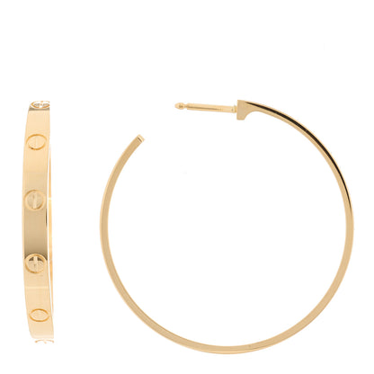 Cartier 18K Yellow Gold Large LOVE Hoop Earrings 1 of 5