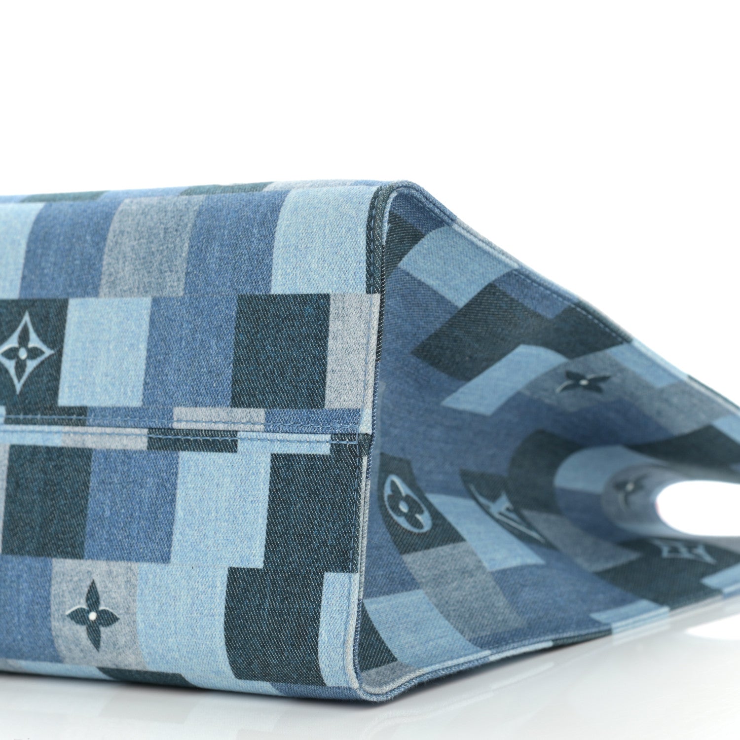 Louis Vuitton Denim Damier Monogram Onthego Blue Rouge 10 of 10