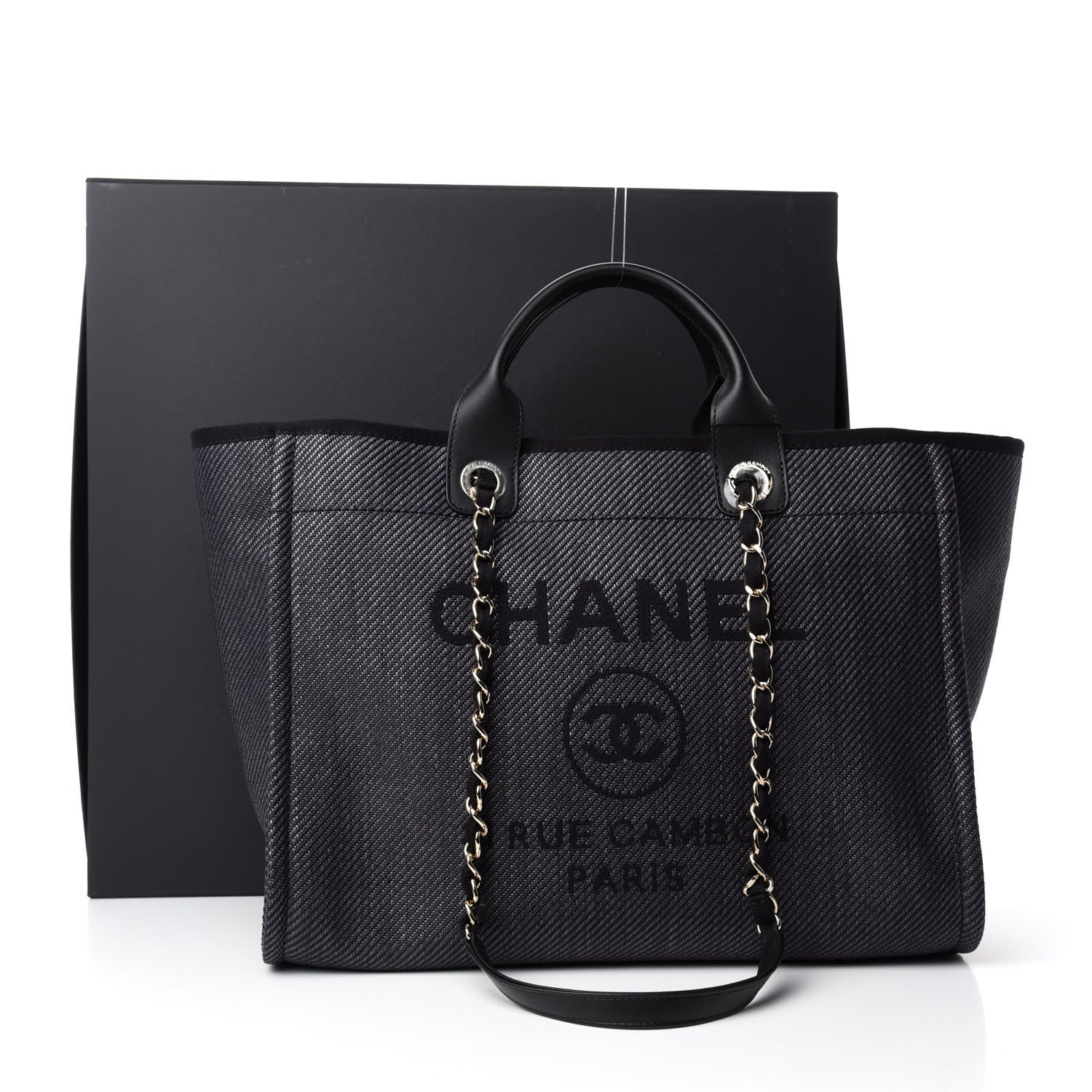 Chanel Mixed Fibers Calfskin Medium Deauville Tote Black 11 of 11